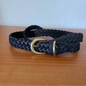 VTG Century Canada braided leather belt with brass buckle